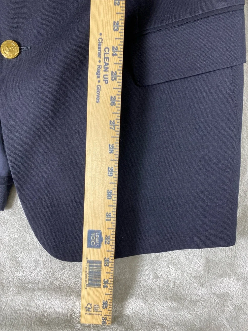 Valentino‎ Men’s 44R Navy Single-Breasted Blazer with Gold Logo Buttons Classic